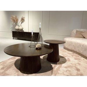 Livingfurn - Salontafel Salvator Walnut 50cm - Mangohout