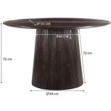 Livingfurn - Eetkamertafel Salvator Walnut 130cm - Mangohout