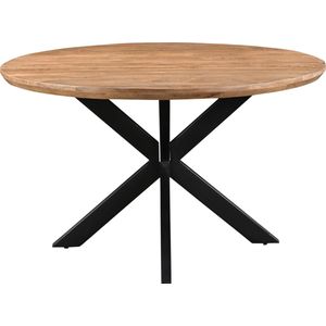 Livingfurn eetkamertafel jesper round 130cm mangohout / gecoat staal