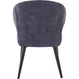 Livingfurn - Eetkamerstoel Donna antraciet Velvet - Antraciet - 2 stuks