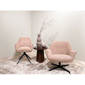 Livingfurn - Fauteuils Daphne Brique - Roze - Stof