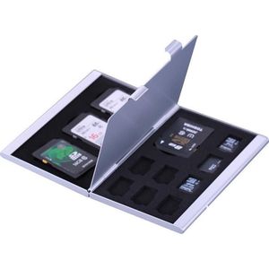 SD Card Case - 4x SD Kaart 8x Micro Sim - Zwart Aluminium