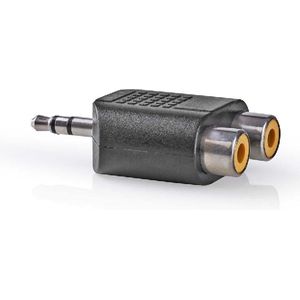 Stereo Tulp (v) - 3,5mm Stereo Jack (m) Adapter - Zwart