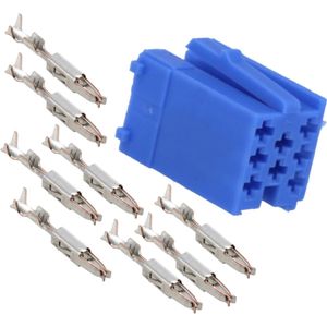 Mini ISO Connector Mannelijk - Inclusief 8 Vrouwelijke Pinnen - Blauw