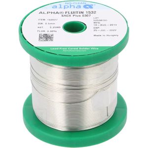 Fluitin 99/1 Soldeertin - 0,5mm - Loodvrij SAC0307 - Met Flux - 250 gram