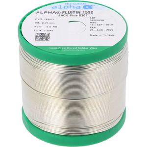Fluitin 99/1 Soldeertin - 0,75mm - Loodvrij SAC0307 - Met Flux - 500 gram