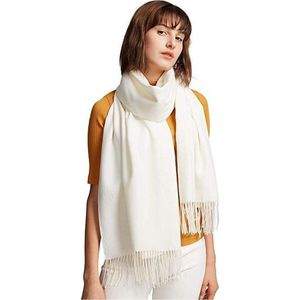 Dames Sjaal – Zijdezachte Sjaal – Gebroken Wit - 200cm