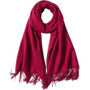 Dames Sjaal - Zijdezachte Sjaal – Bordeaux Rood - 200cm