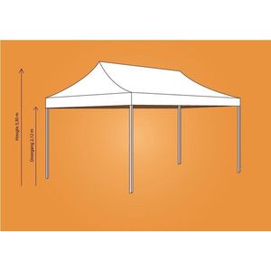 Plooitent 4x6 - Vouwtent 4x6 - Easy Up 4x6 - ALU - Kleur: WIT INCL. ZIJWANDENSET