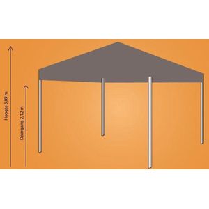 Plooitent 4x4 - Vouwtent 4x4 - Easy Up 4x4 - ALU - Kleur: ZAND INCL ZIJWANDENSET