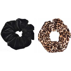 Love Fashion Scrunchie Haaraccessoire - Luipaard/Velvet