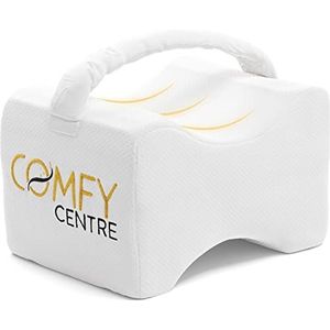 COMFYCENTRE® Kniekussen voor in bed met band - Beenkussen Orthopedisch - Ergonomisch Kniekussen - Zijslaap Kussen - Zwangerschapskussen - Kussen Tussen Benen - Traagschuim - Verlicht rug- en kniepijn