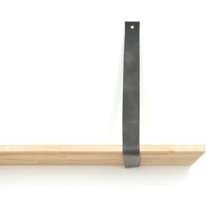 Leren plankdrager  Grijs - 2 stuks - 92 x 4 cm - Industriële plankendragers  - met zilverkleurige schroeven