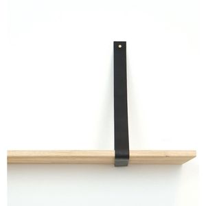 Leren Plankdrager - Zwart - 92 x 4 cm - 2 Stuks - Industriële Plankendragers