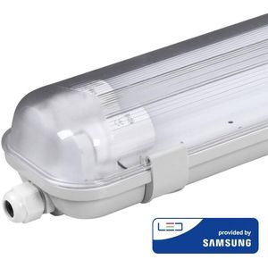 HOFTRONIC - Dubbel LED TL armatuur met lampen - 120cm - 36 Watt 3960 Lumen (110lm/W) - 4000K IP65 waterdicht voor binnen en buiten - T8 G13 Fitting - Flikkervrij - Koppelbaar