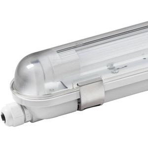 HOFTRONIC - LED TL Armatuur 120cm - IP65 Waterdicht - Flikkervrij - koppelbaar - 6000K Daglicht wit - 18W 2520lm (140lm/W) - Vervangt 45 Watt - Incl LED buis - T8 (G13) fitting