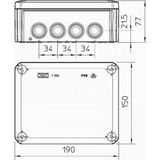 Lasdoos - IP65 - Spatwaterdicht - 200x100x70 mm - 8 Flexibele Ingangen