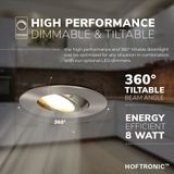 Napels LED inbouwspot extra plat - 8W 570lm - 2700K warm wit - Dimbaar - Rond - 360° Kantelbaar - IP65 waterdicht - RVS