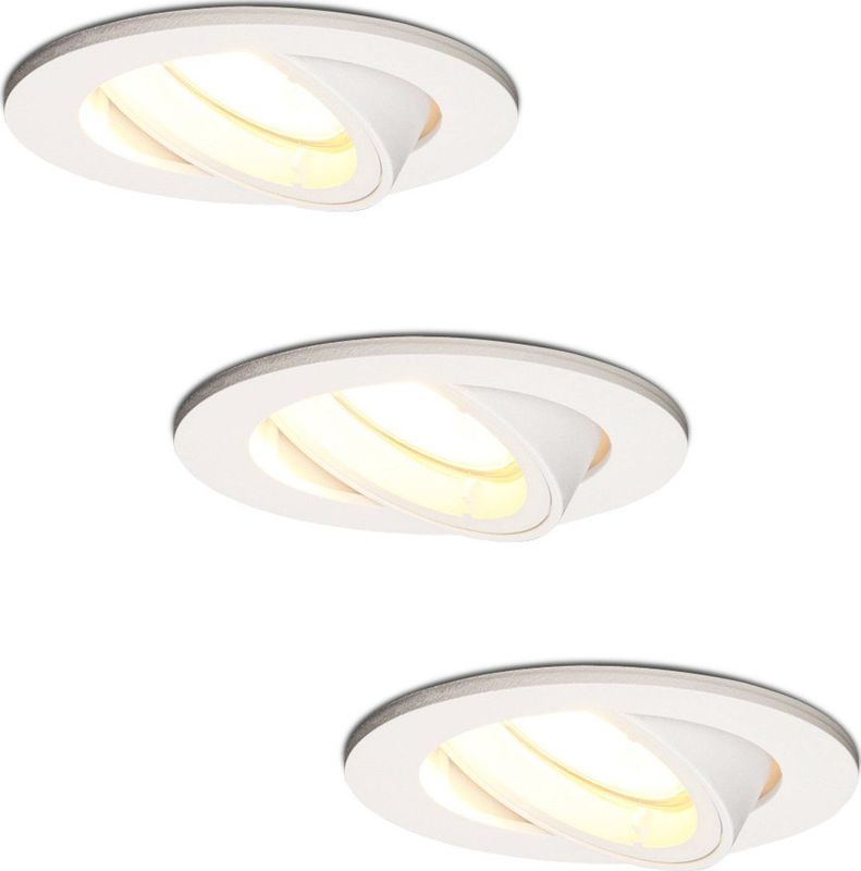 Dublin - LED Inbouwspots - Wit - Set van 3 - 4 Watt - 345 Lumen - Dimbaar - Kantelbaar - IP20
