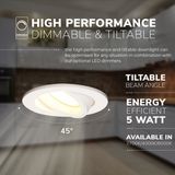 Dublin - LED Inbouwspots - Wit - Set van 6 - 4 Watt - 345 Lumen - 2700K Warm Wit - Dimbaar - Rond - Kantelbaar - IP20