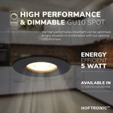 Set van 6 dimbare LED inbouwspots Bari zwart GU10 4.5 Watt 2700K IP65 spuitwaterdicht