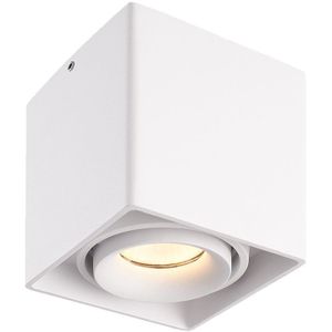 Dimbare LED opbouw plafondspot Esto Wit incl. GU10 spot 5W 2700K IP20 kantelbaar