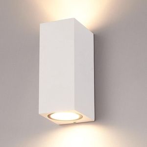 Selma dimbare LED wandlamp - Up & Down light - IP65 -  Incl. 2x 5 Watt 2700K GU10 spots - Wit - Binnen en buiten - 3 jaar garantie