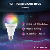 Hoftronic Smart - E27 SMART WiFi LED Lamp - RGBWW 10 Watt - Set van 3