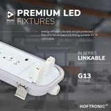 HOFTRONIC - Dubbel LED TL armatuur met lamp - 150cm - 60 Watt 9600 Lumen (160lm/W) - 4000K IP65 waterdicht voor binnen en buiten - T8 G13 fitting - Flikkervrij - Koppelbaar