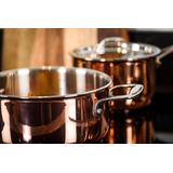 Hoge kookpan Ø20cm met deksel - inductie - koper - DUCQ