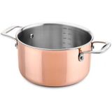 Hoge kookpan Ø20cm met deksel - inductie - koper - DUCQ