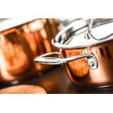 Hoge kookpan Ø20cm met deksel - inductie - koper - DUCQ