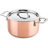 Hoge kookpan Ø20cm met deksel - inductie - koper - DUCQ