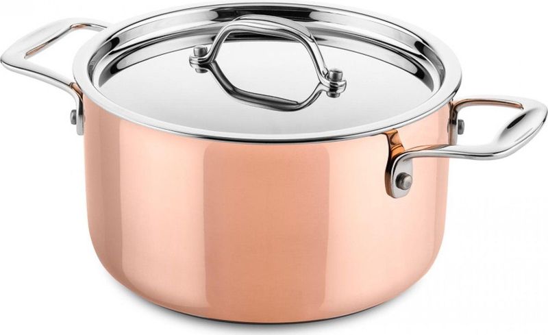 Hoge kookpan Ø20cm met deksel - inductie - koper - DUCQ