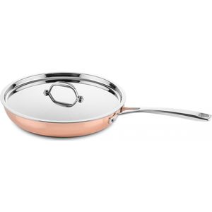 DUCQ - Koekenpan met Deksel - Koper - Voor Inductie en Alle Warmtebronnen
