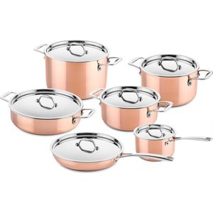 Pannenset – 6 delig – Inductie – Koper DUCQ