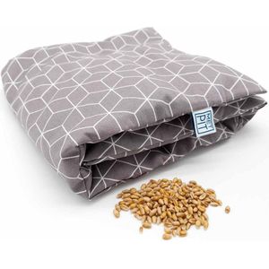 Met Pit XL Tarwe Pittenzak - Gemaakt NL/BE - Wasbare hoes - Nek/schouders/lichaam – Grijs Grafisch