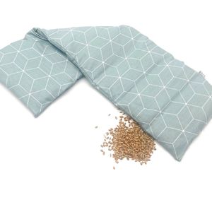 Pittenzak XL Met Pit ✾ Nek èn lichaam - Wasbare hoes - Warmtekussen made in NL/BE - Vriezer èn Magnetron/Micro - Pittenkussen met tarwe – Mintgroen grafisch