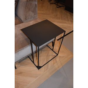 Bijzettafel zwart - Metaal - Neo laptoptafel | mat zwart  40 x 48 x 58 cm | Stainiq