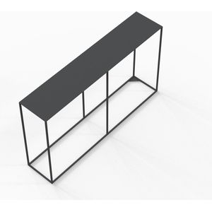 Metalen sidetable - wandtafel - mat zwart | 120 x 25 x 70 cm | Stainiq ®