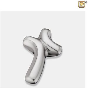 Mini Design Kruis Dieren Urn Matzilver (0.045 liter)