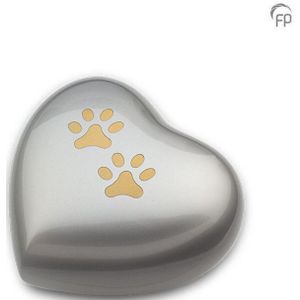 Hart Dieren Urn - Matzilver - Messing - Geheel met de Hand Vervaardigd