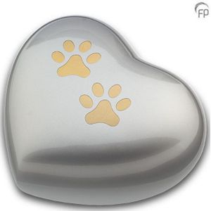 Hart - Dieren Urn - Matzilver - Messing - Handgemaakt