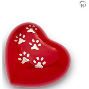 Medium Hart Dieren Urn Shiny Red (0.35 liter)