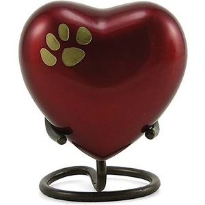 Crimson Odyssey - Hart Urn - Messing - Inclusief Standaard