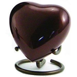 Trinity - Golden Umber Hart Urn - Dieren Urn - Inclusief Standaard - 0.05 Liter