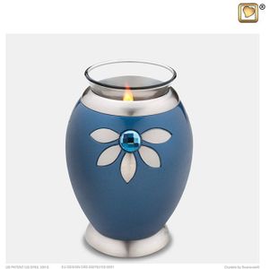 LoveUrns - Kaarshouder - Messing - Zilver - Swarovski Kristal