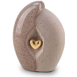 Kleine Bruingrijze Keramische Dieren Urn (0.8 liter)