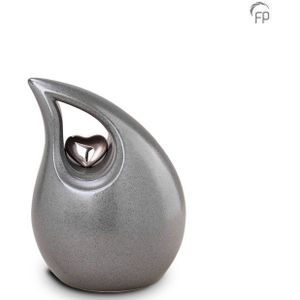 Kleine Grey Metallic Keramische Dieren Urn (2.2 liter)