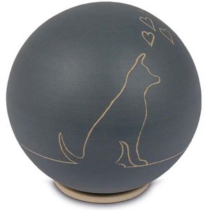Grote Keramische Bol Dieren Urn Hond Grijsslib (0.75 liter)